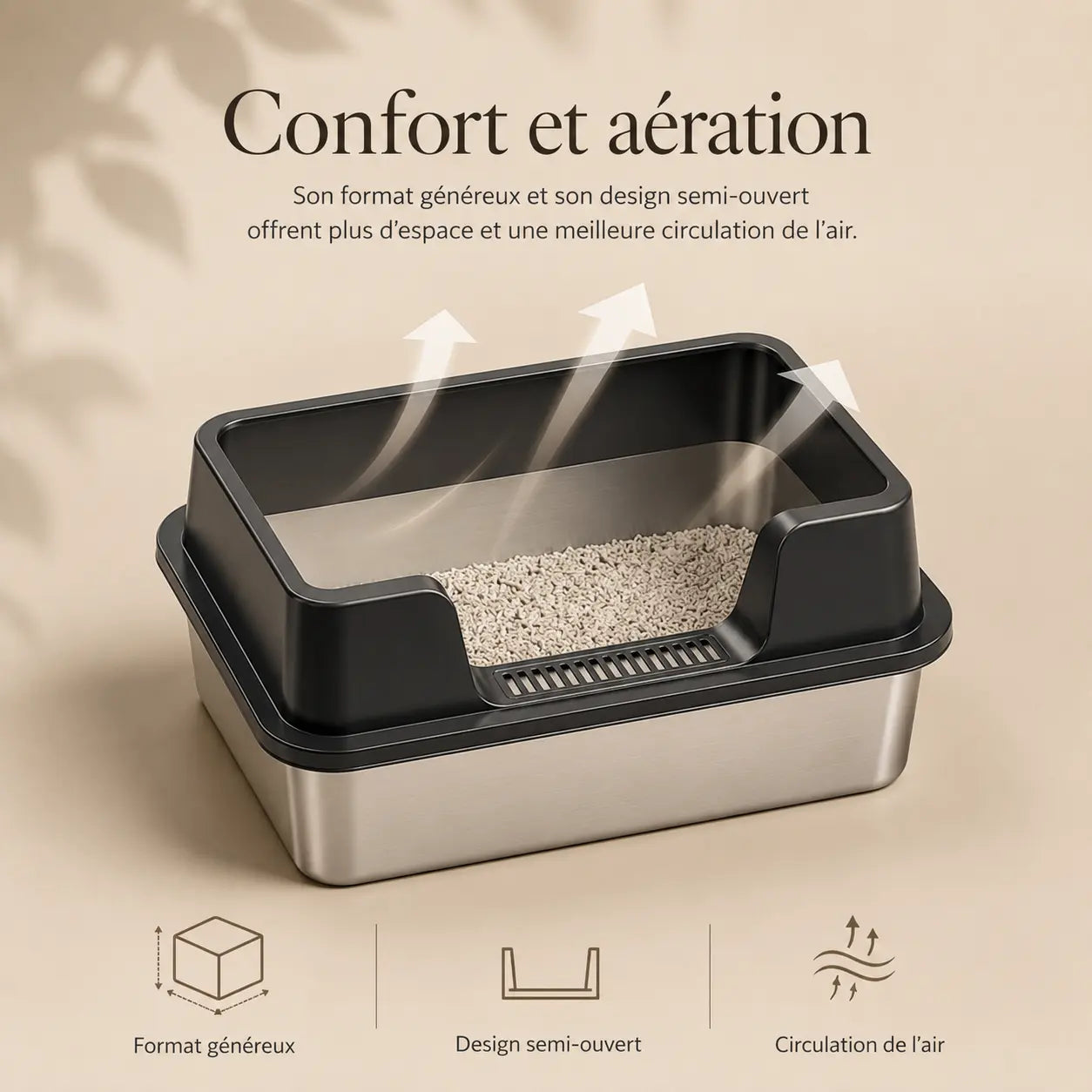Maison de toilette pour chat en inox — Feryn