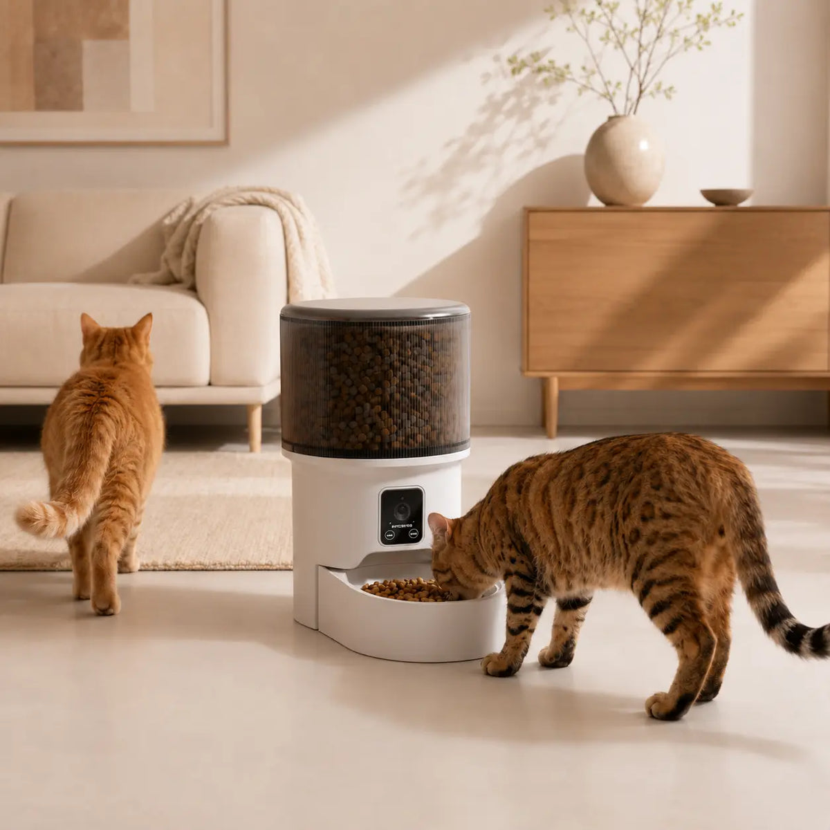 Distributeur de croquettes automatique 4L pour chat — bol inox, WiFi & caméra | Feryn