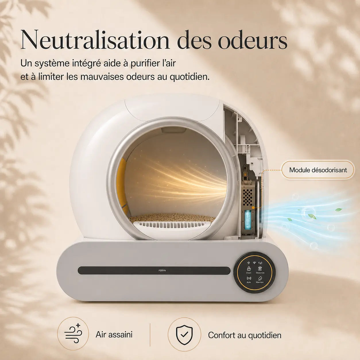 Bac à litière automatique autonettoyant pour chat — Feryn