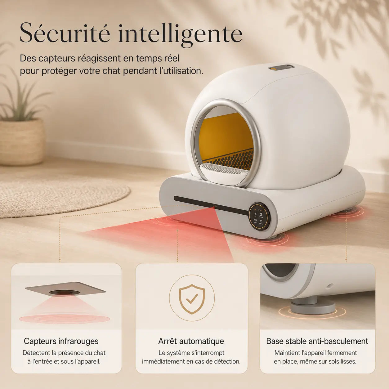 Bac à litière automatique autonettoyant pour chat — Feryn