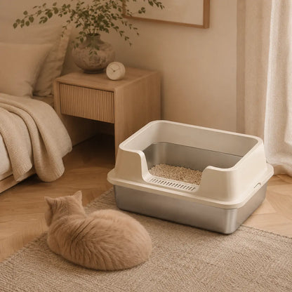Maison de toilette pour chat en inox — Feryn