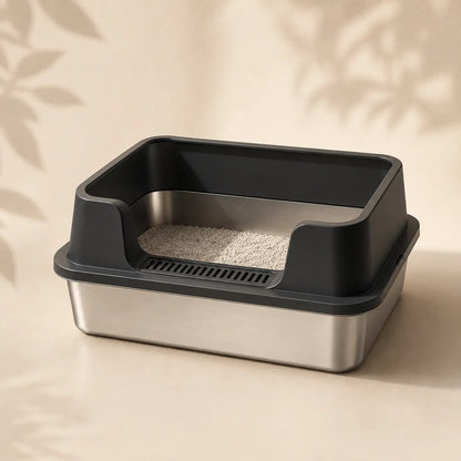 Maison de toilette pour chat en inox — Feryn
