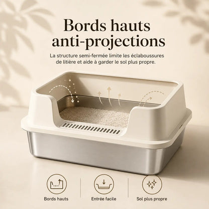 Maison de toilette pour chat en inox — Feryn
