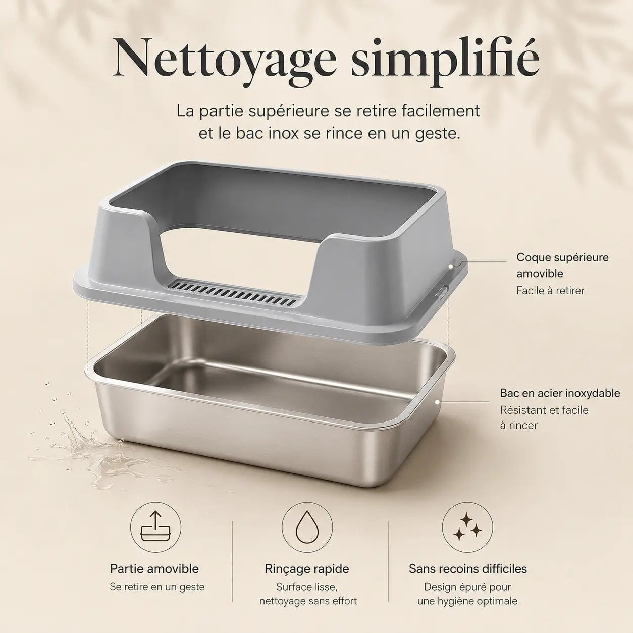 Maison de toilette pour chat en inox — Feryn