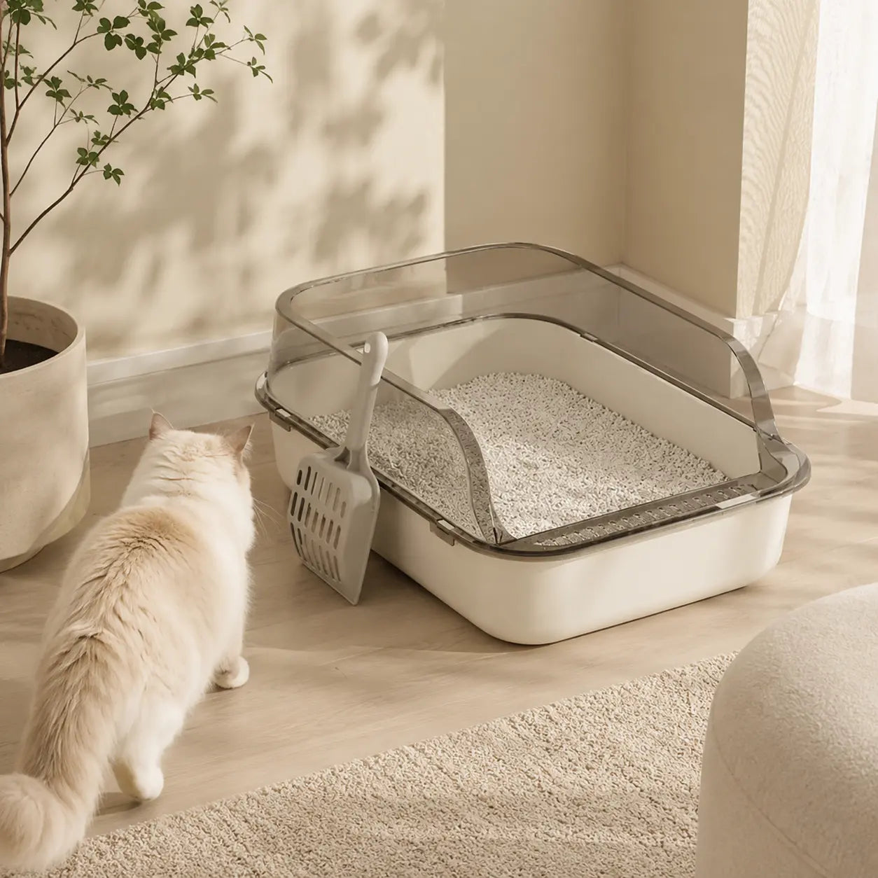 Bac à litière pour chat en inox — Feryn