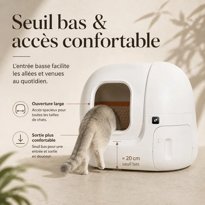 Bac à litière automatique fermé pour chat — grande capacité | Feryn