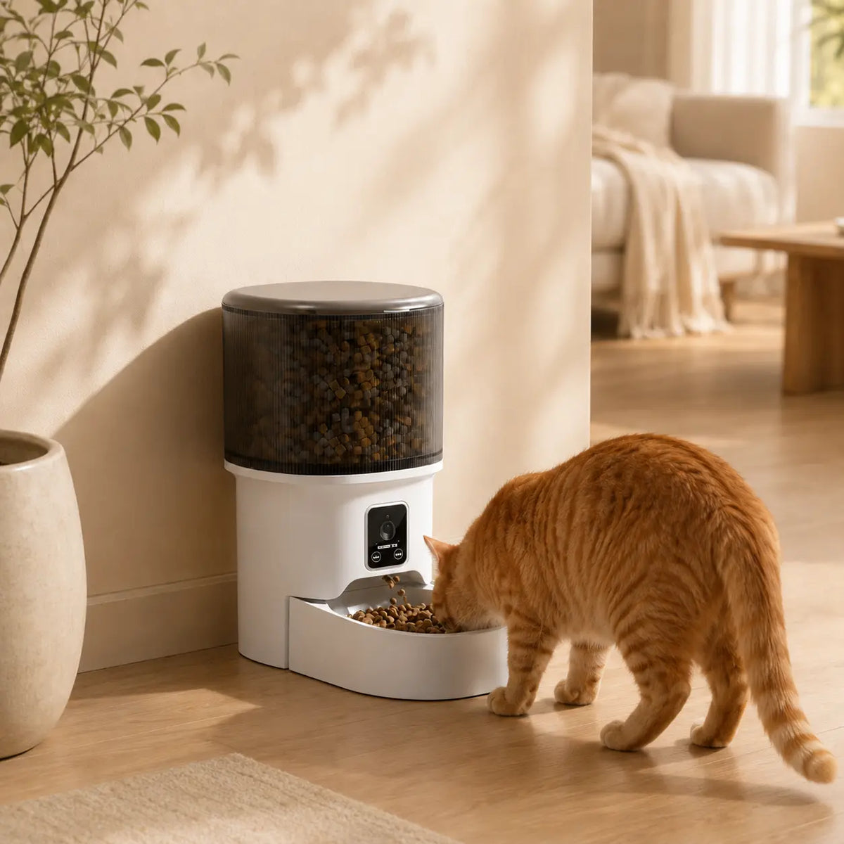 Distributeur de croquettes automatique 4L pour chat — bol inox, WiFi & caméra | Feryn