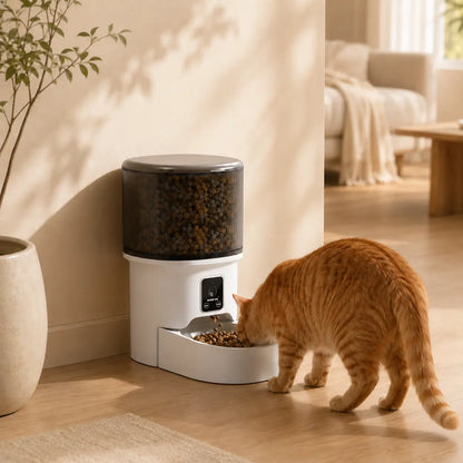 Distributeur de croquettes automatique 4L pour chat — bol inox, WiFi & caméra | Feryn