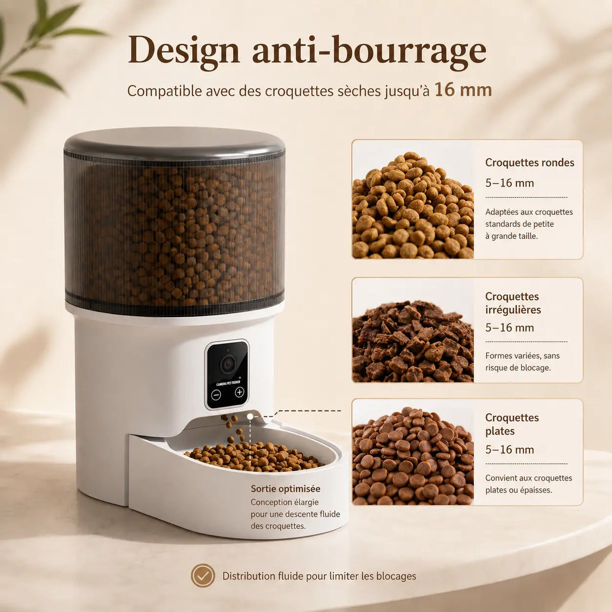 Distributeur de croquettes automatique 4L pour chat — bol inox, WiFi & caméra | Feryn
