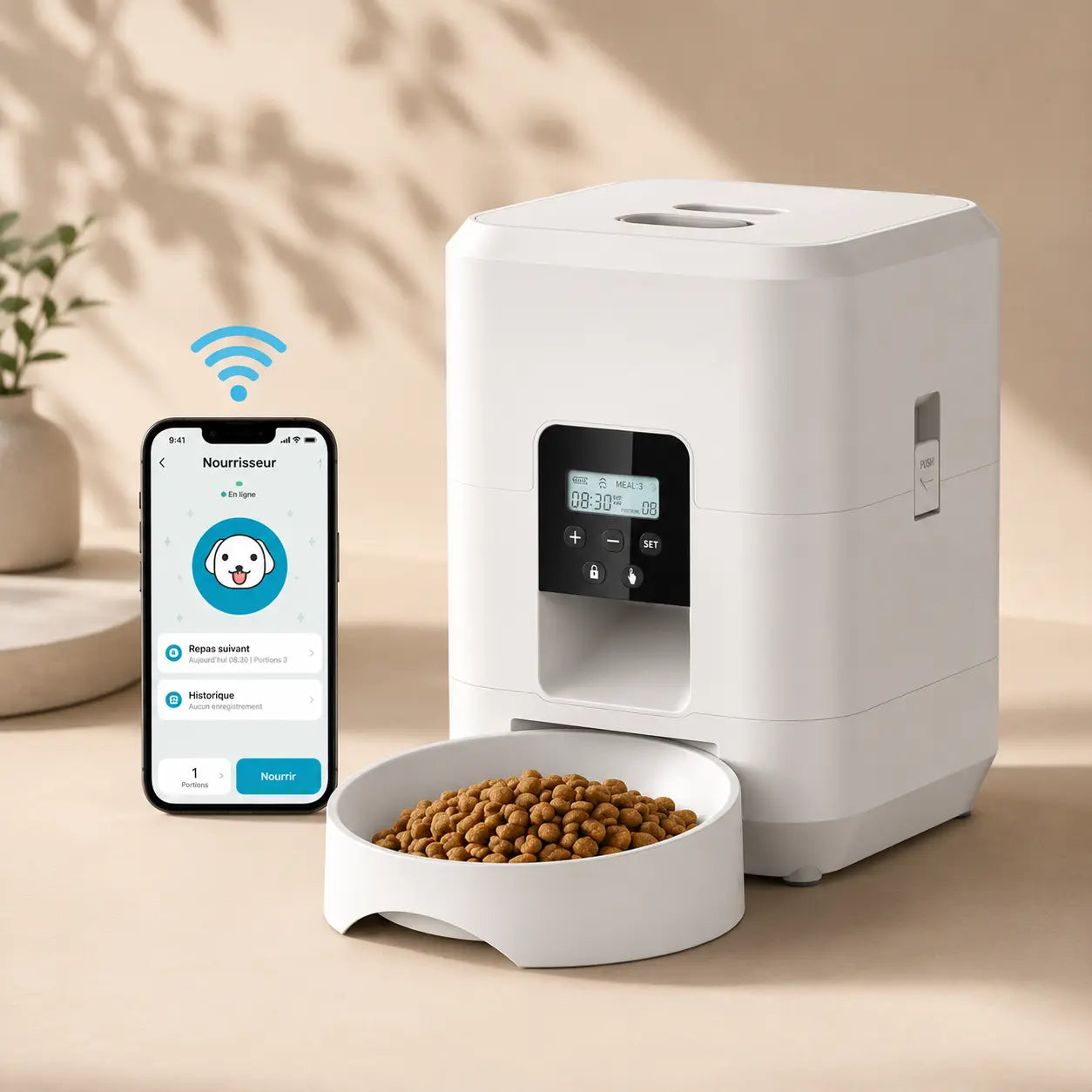 Distributeur de croquettes automatique pour chat — programmable, WiFi | Feryn