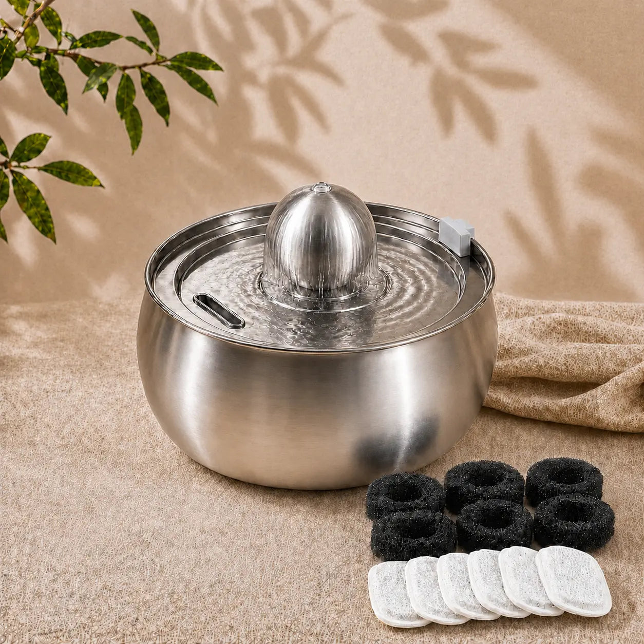 Feryn Sphère | Fontaine à eau inox pour chat 4L