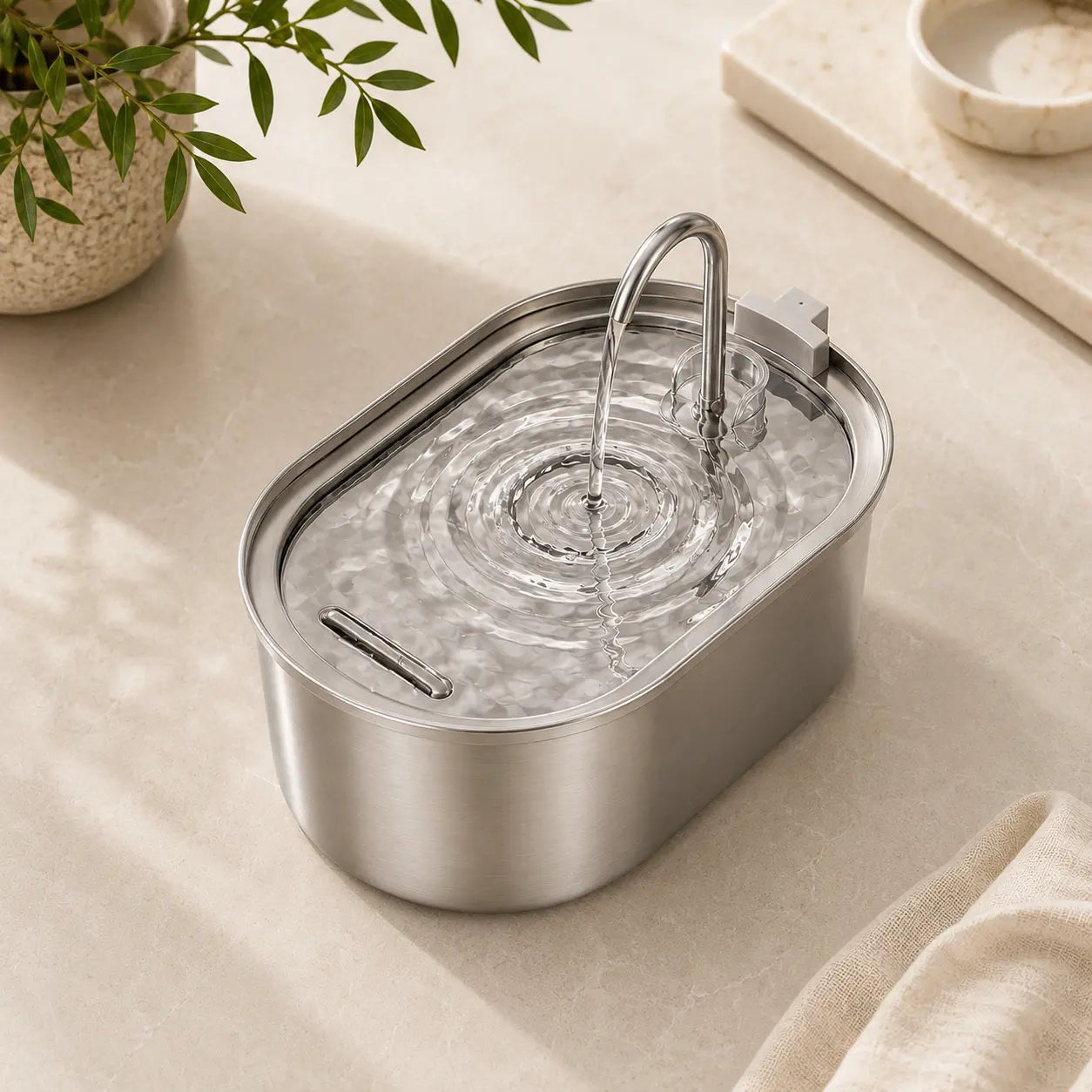 Feryn Linéa | Fontaine à eau inox pour chat 3.2L