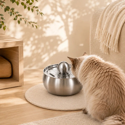 Feryn Sphère | Fontaine à eau inox pour chat 4L