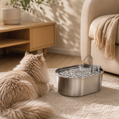 Feryn Linéa | Fontaine à eau inox pour chat 3.2L